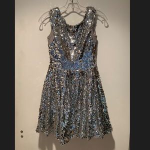 Topshop silver/gray sequin dress